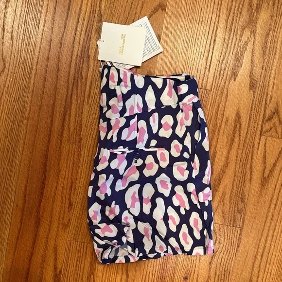 Diane Von Furstenberg Pink and Blue High Waist Shorts - Picture 3 of 3